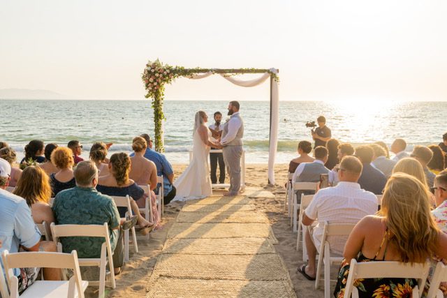 Destination wedding beach ceremony in Puerto Vallarta, Mexico