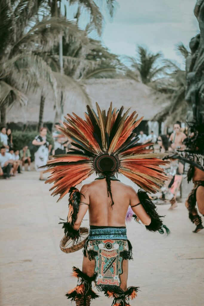 A traditional Mexican dancer draws an excited crowd. 